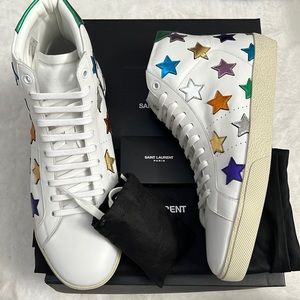 Yves Saint Laurent Court Classic Metallic California Mid- Top Sneakers